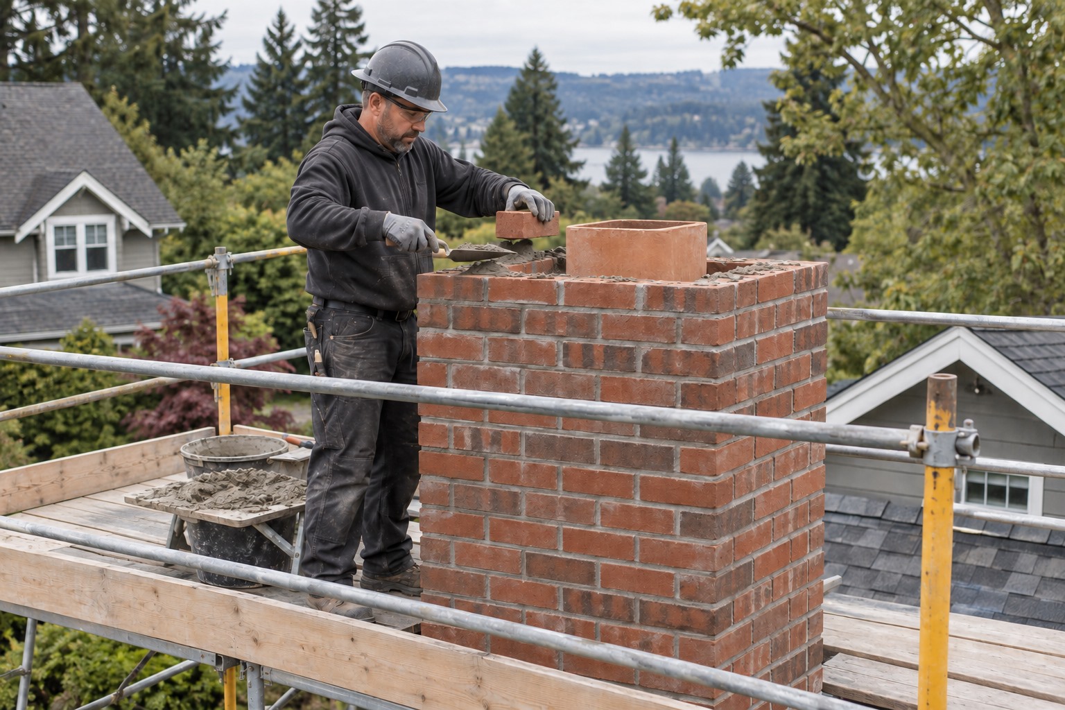 Chimney masonry rebuilding